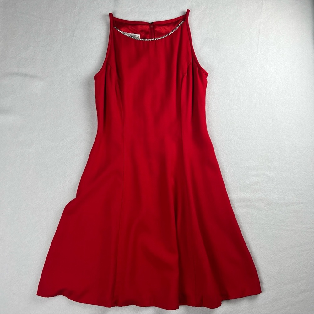 Jessica McClintock Gunne Sax Women's Vintage 90's Prom Dress Rhinestones Red 5/6